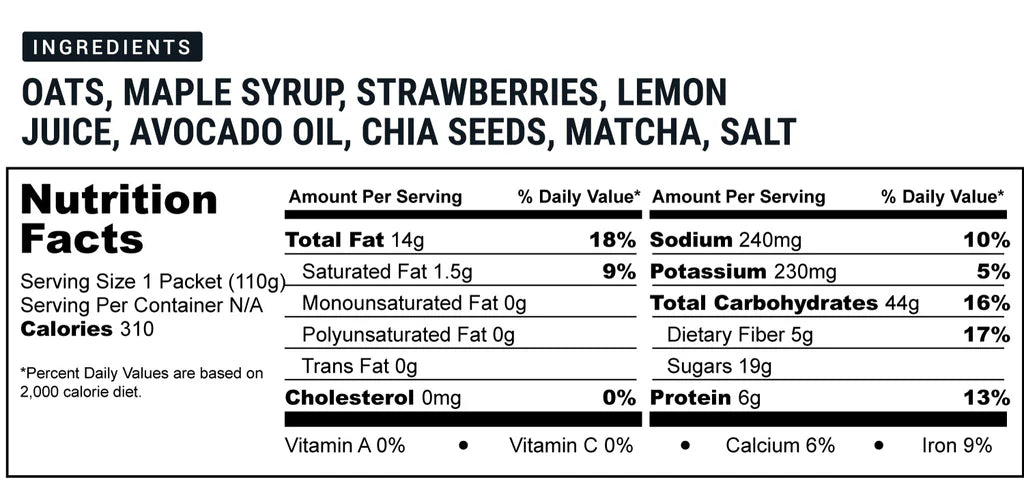 Matcha Berry Endurance Meal With Natural Caffeine (Vegan) 310 Kcal