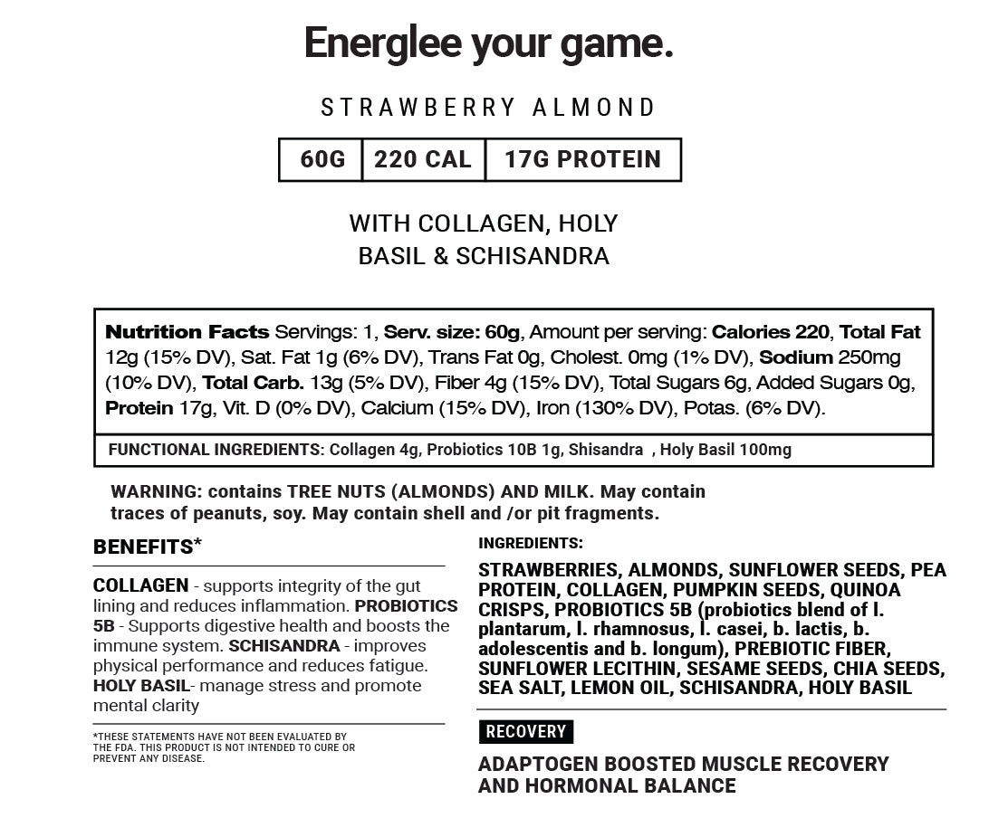 Strawberry Almond Recovery Protein Bar