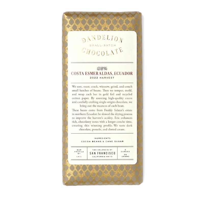 Costa Esmeraldas - 85% Single-Origin Bar - ECUADOR